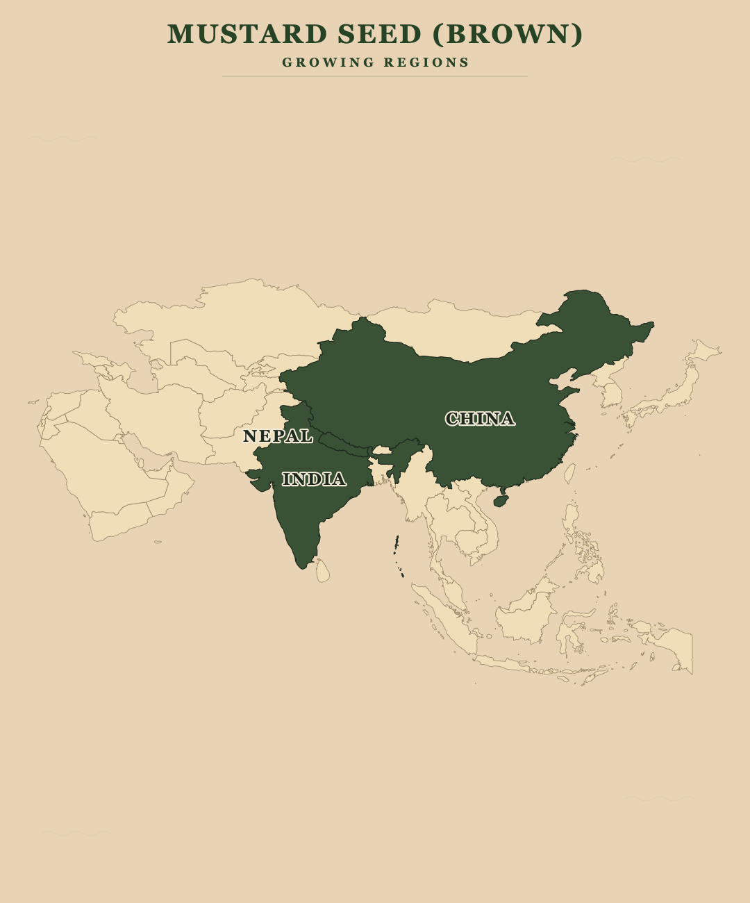 Mustard Seed (Brown) — growing regions