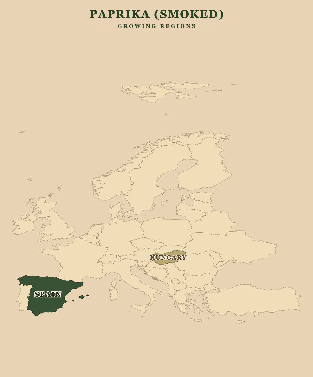 Paprika (smoked) — growing regions