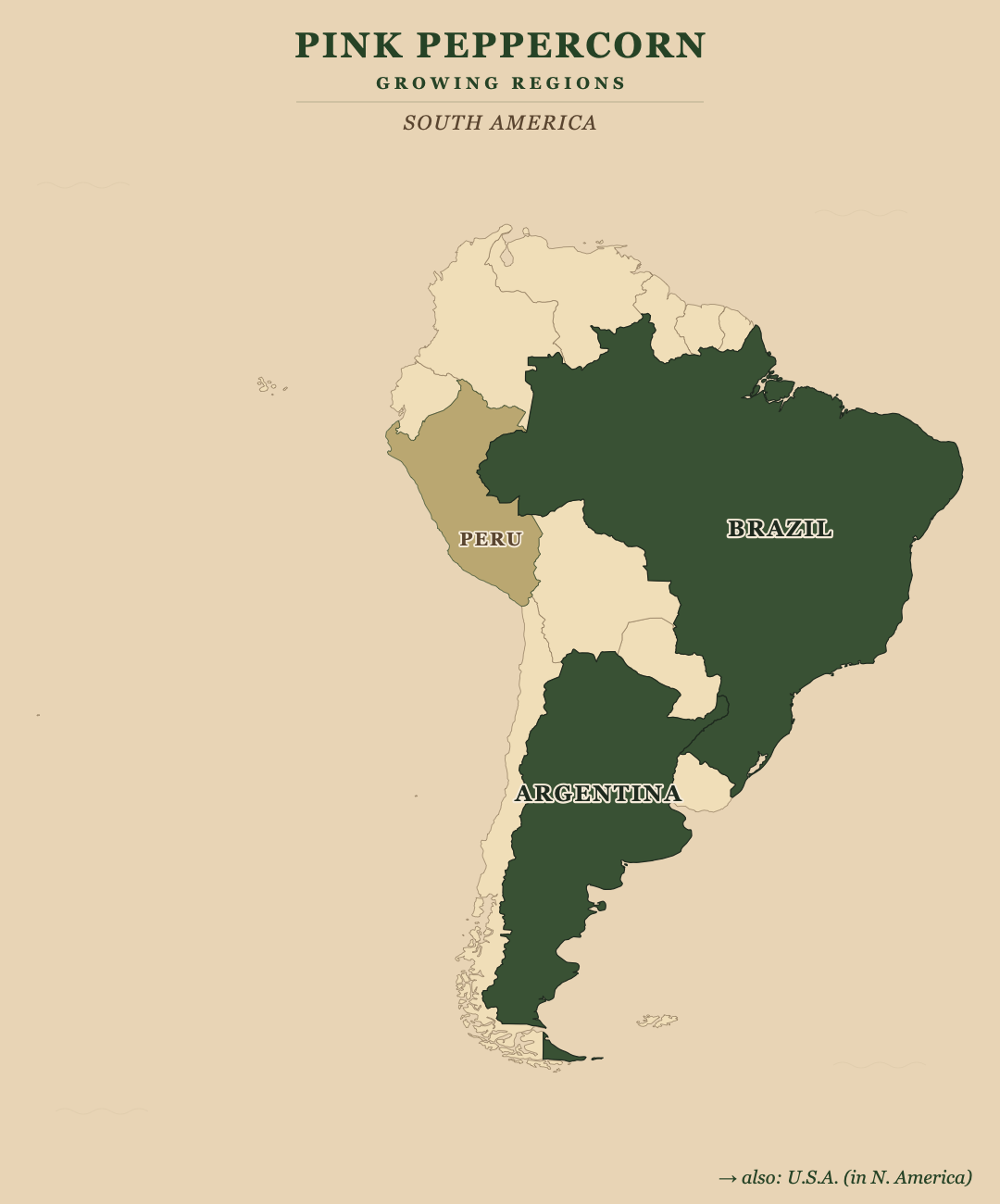 Pink Peppercorn — growing regions
