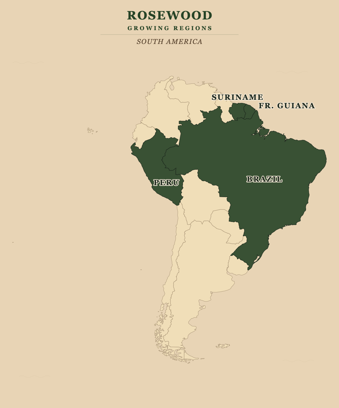 Rosewood — growing regions