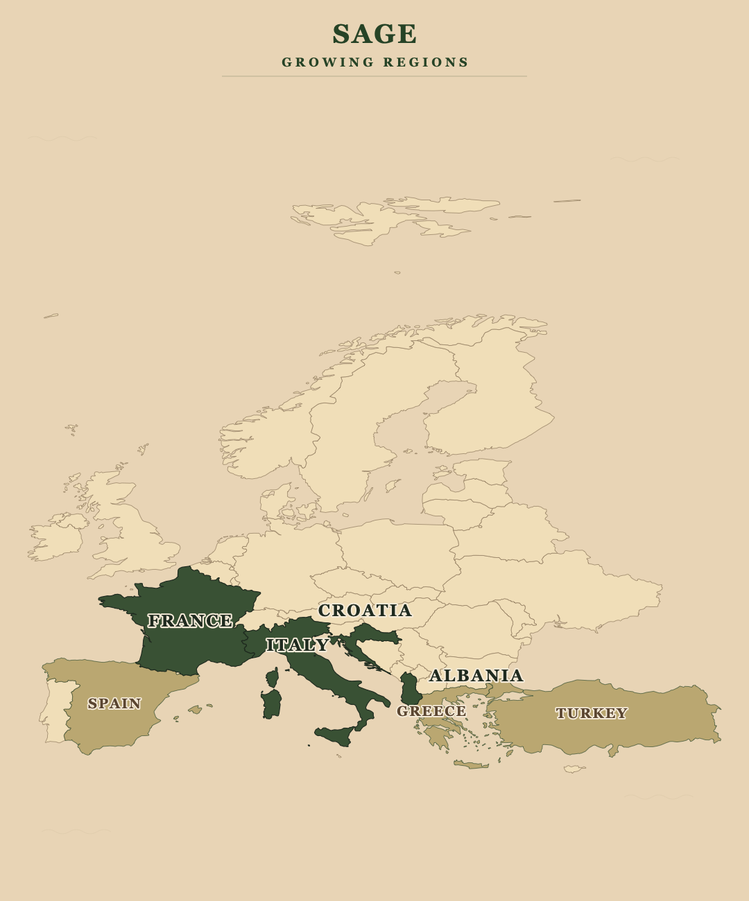 Sage — growing regions