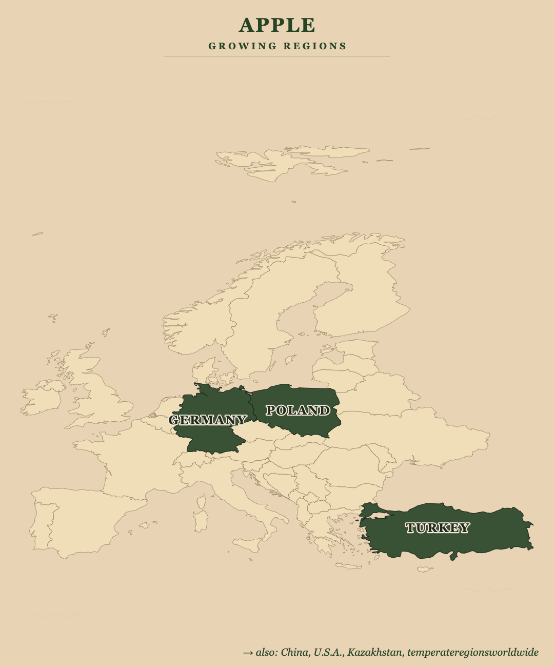 Apple — growing regions