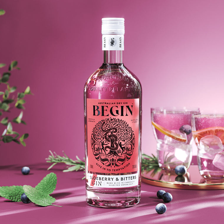 Begin Pink Sloeberry &amp;amp; Bitters Gin 700ml, begingin.com.au