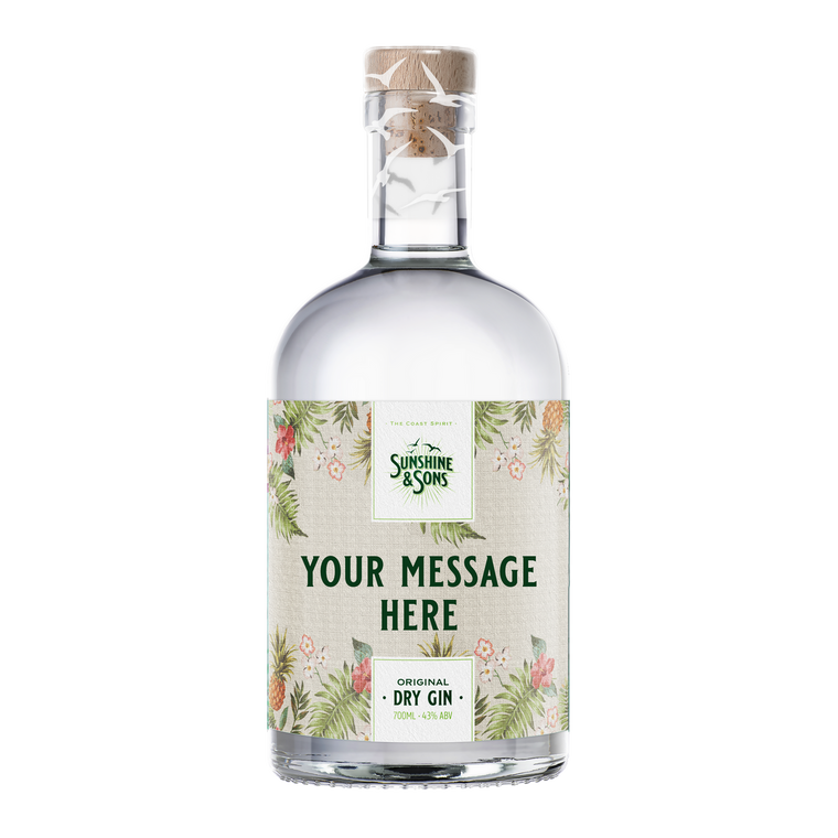 Personalised Original Dry Australian Gin, sunshineandsons.com.au