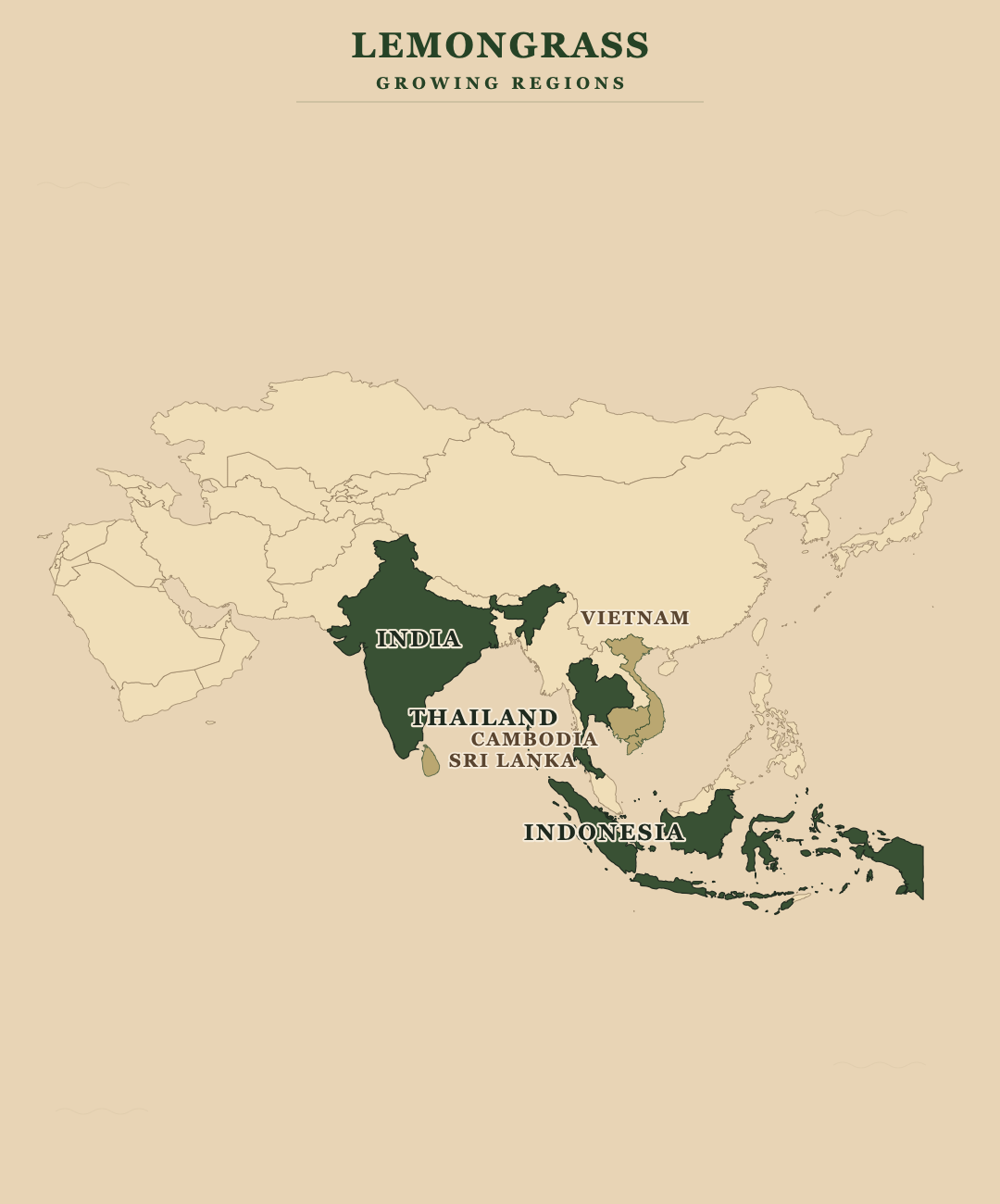 Lemongrass — growing regions