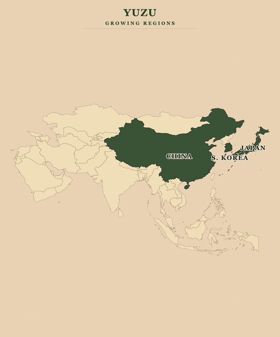 Yuzu — growing regions