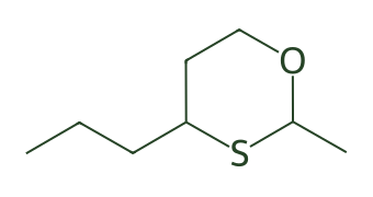 Skeletal diagram of 2-Methyl-4-propyl-1,3-oxathiane