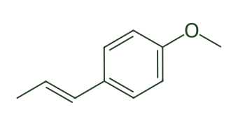 Skeletal diagram of Anethole (small amounts)