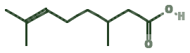 Skeletal diagram of Citronellic acid