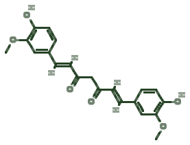 Skeletal diagram of Curcumin (yellow pigment)