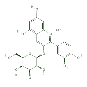 Skeletal diagram of Cyanidin-3-glucoside