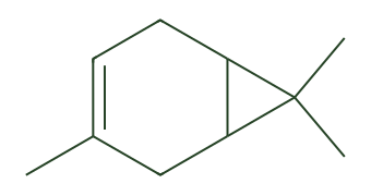 Skeletal diagram of delta-3-Carene