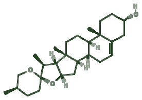 Skeletal diagram of Diosgenin (saponin)