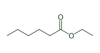 Skeletal diagram of Ethyl hexanoate