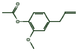 Skeletal diagram of Eugenol acetate