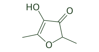 Skeletal diagram of Furaneol (sweet)