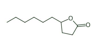 Skeletal diagram of gamma-Decalactone