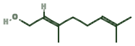 Skeletal diagram of Geraniol