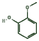 Skeletal diagram of Guaiacol (smoke phenolic)