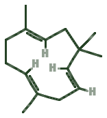 Skeletal diagram of Humulene