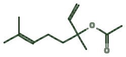 Skeletal diagram of Linalyl acetate