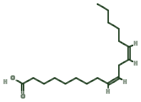 Skeletal diagram of Linoleic acid