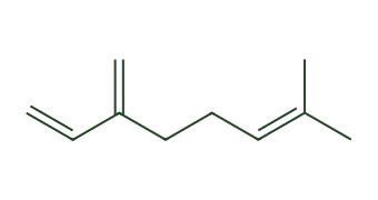 Skeletal diagram of Myrcene
