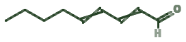 Skeletal diagram of Nonadienal (cucumber aldehyde)