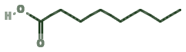 Skeletal diagram of Octanoic acid