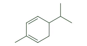 Skeletal diagram of Phellandrene