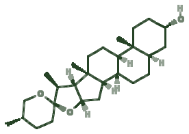 Skeletal diagram of Sarsapogenin (saponin)