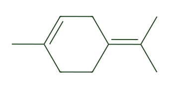 Skeletal diagram of Terpinolene